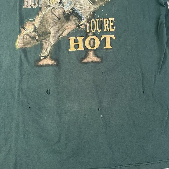 Men's Vintage 90's Wrangler Ty Murray Rodeo Cowboy When You're Hot T Shirt Sz XL - Picture 5 of 5